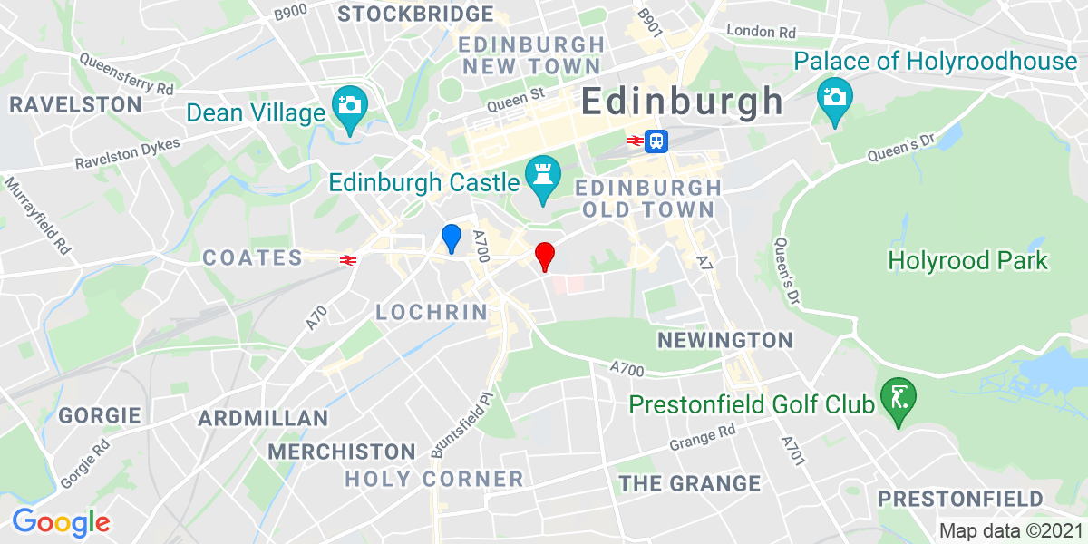 Map of Edinburgh with EICC and Novotel